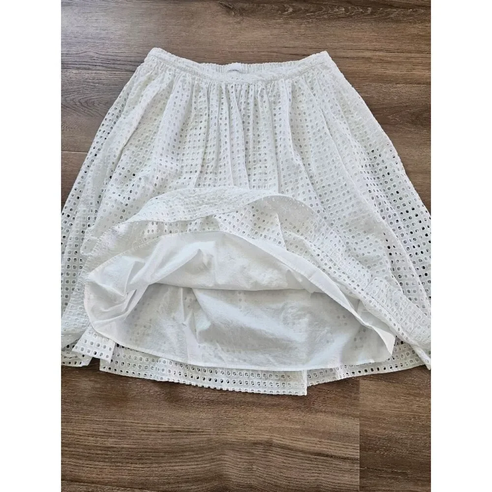 Kate Spade White Eyelet Midi Skirt Size XXL